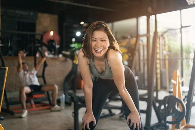Woman taking a break after exercising